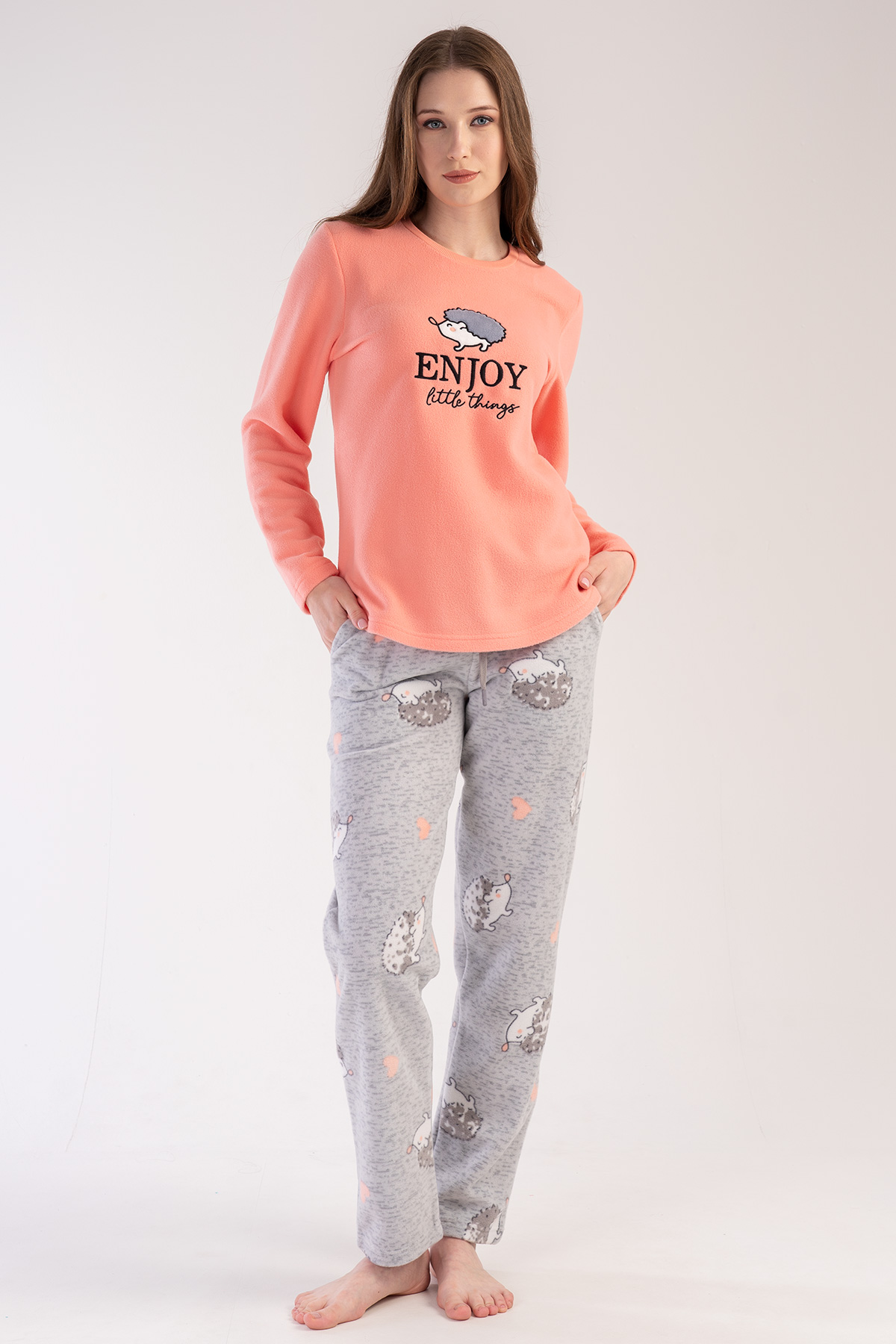 Woman Salmon Enjoy Pyjama Set Woman Salmon Enjoy Pyjama Set