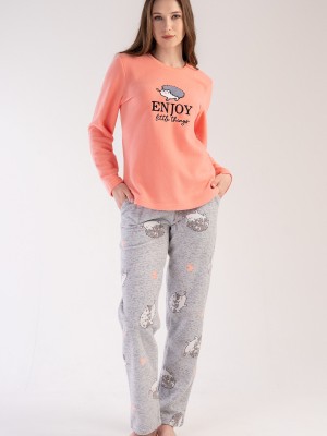 Woman Salmon Enjoy Pyjama Set Woman Salmon Enjoy Pyjama Set