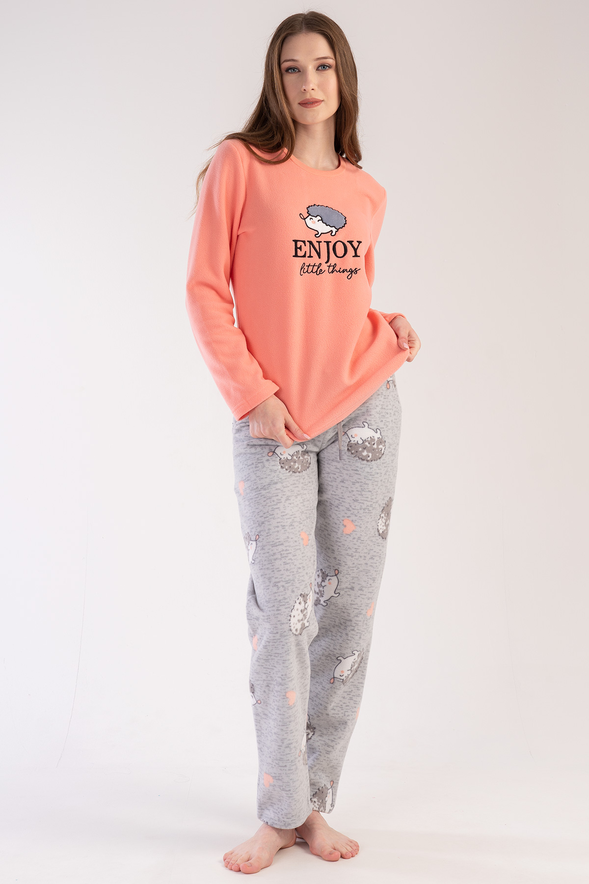 Woman Salmon Enjoy Pyjama Set Woman Salmon Enjoy Pyjama Set