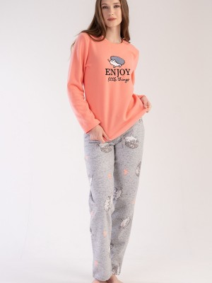 Woman Salmon Enjoy Pyjama Set Woman Salmon Enjoy Pyjama Set