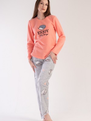 Woman Salmon Enjoy Pyjama Set Woman Salmon Enjoy Pyjama Set