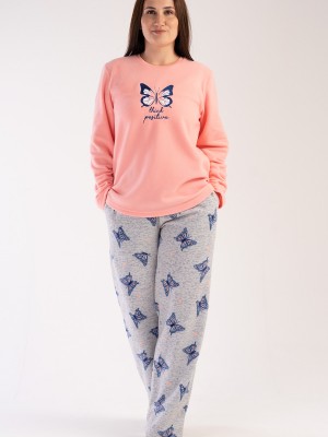 Woman Big Size Butterfly Fleece Pyjama Set Woman Big Size Butterfly Fleece Pyjama Set