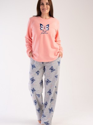 Woman Big Size Butterfly Fleece Pyjama Set Woman Big Size Butterfly Fleece Pyjama Set