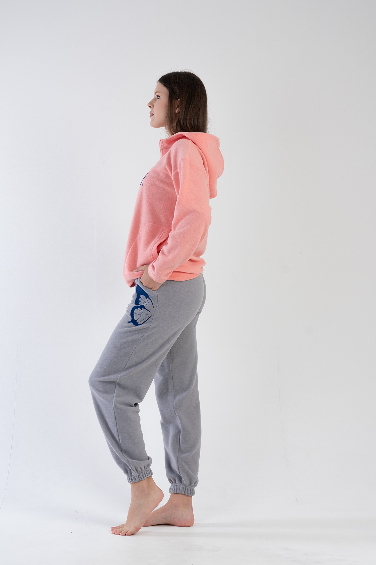 Woman Fleece Butterfly Pyjama Set Woman Fleece Butterfly Pyjama Set