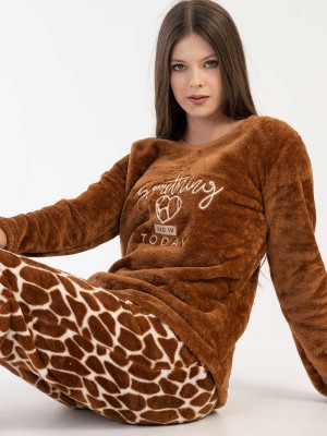 Woman Soft Brown Pyjama Set