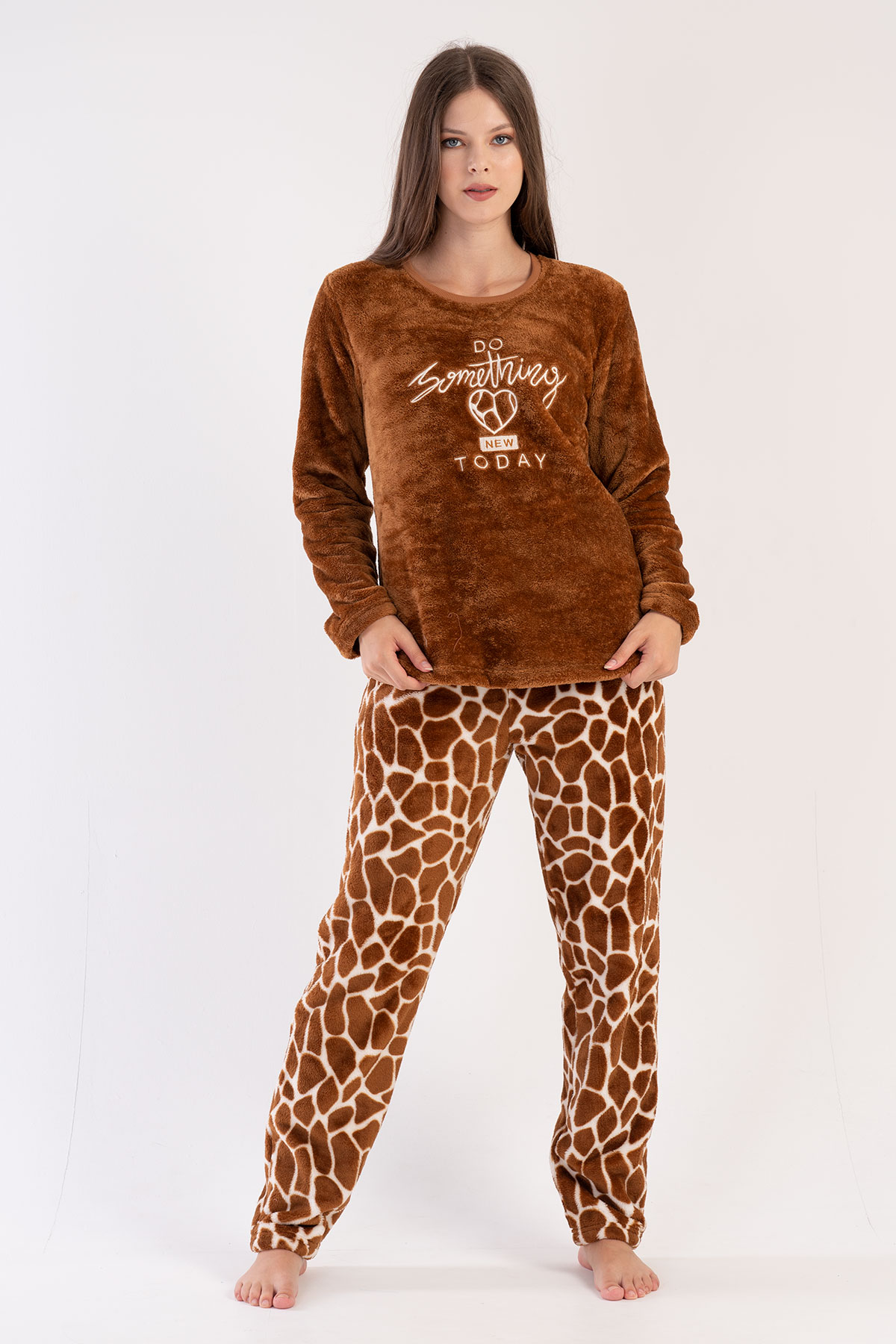Woman Soft Brown Pyjama Set