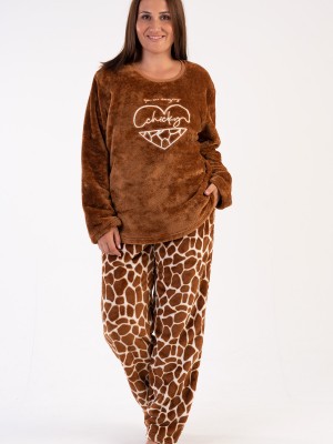 Woman Big Size Soft Fleece Chicky Pyjama Set Woman Big Size Soft Fleece Chicky Pyjama Set