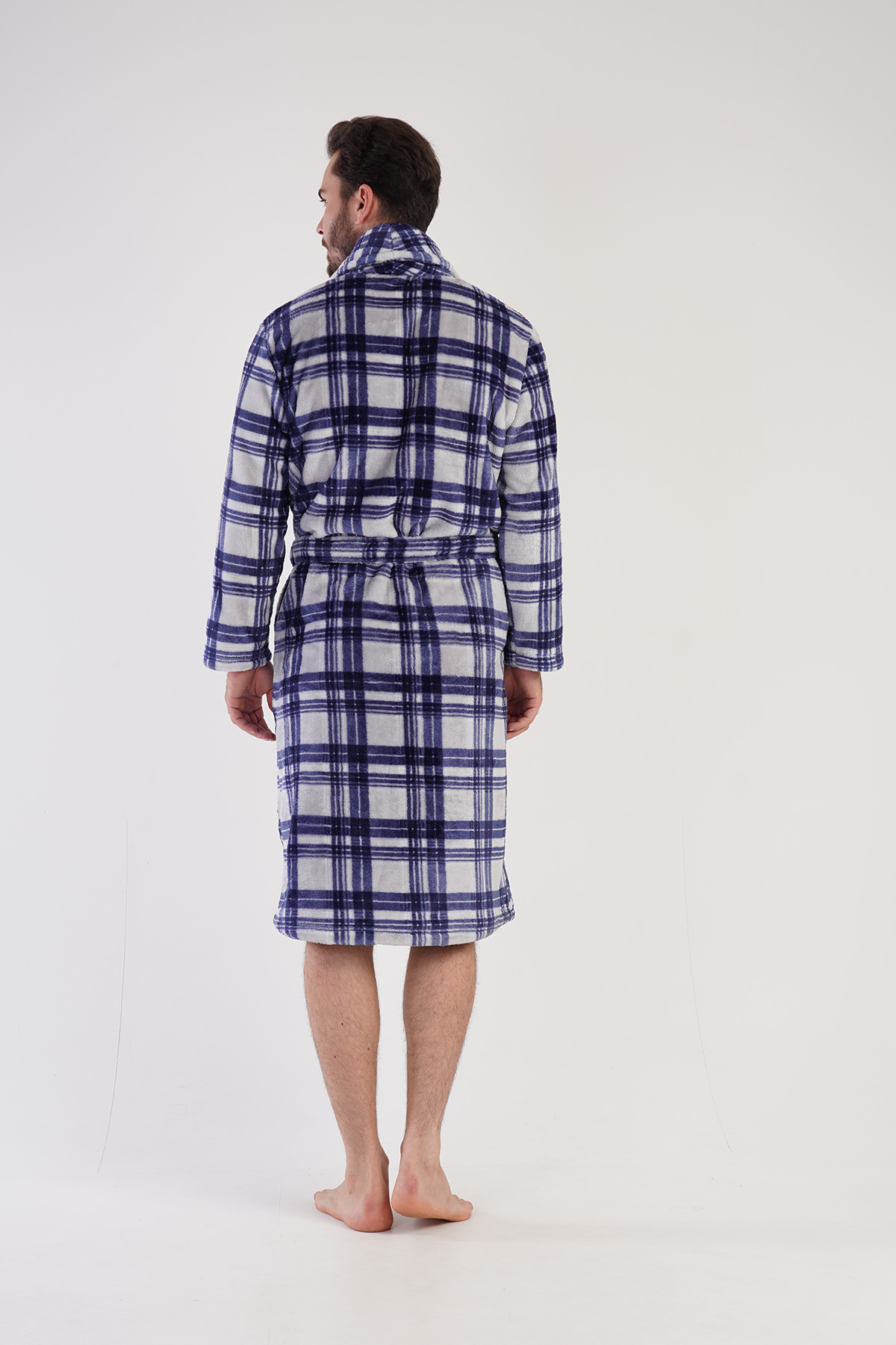 Man Soft Fleece Plaid Dressing Gown Man Soft Fleece Plaid Dressing Gown