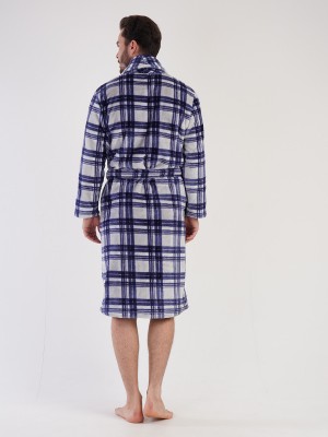 Man Soft Fleece Plaid Dressing Gown Man Soft Fleece Plaid Dressing Gown