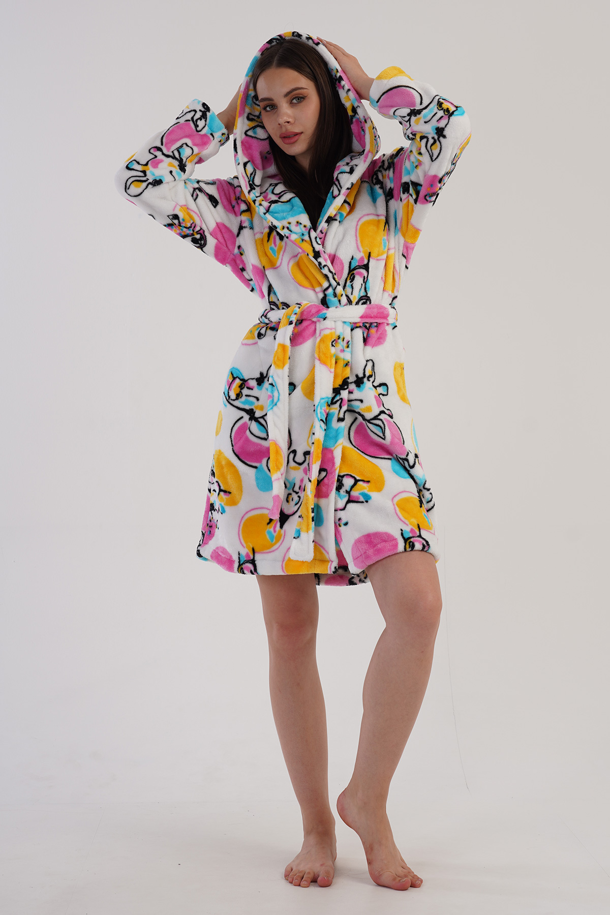 Woman Fleece Colorful Dressing Gown Woman Fleece Colorful Dressing Gown