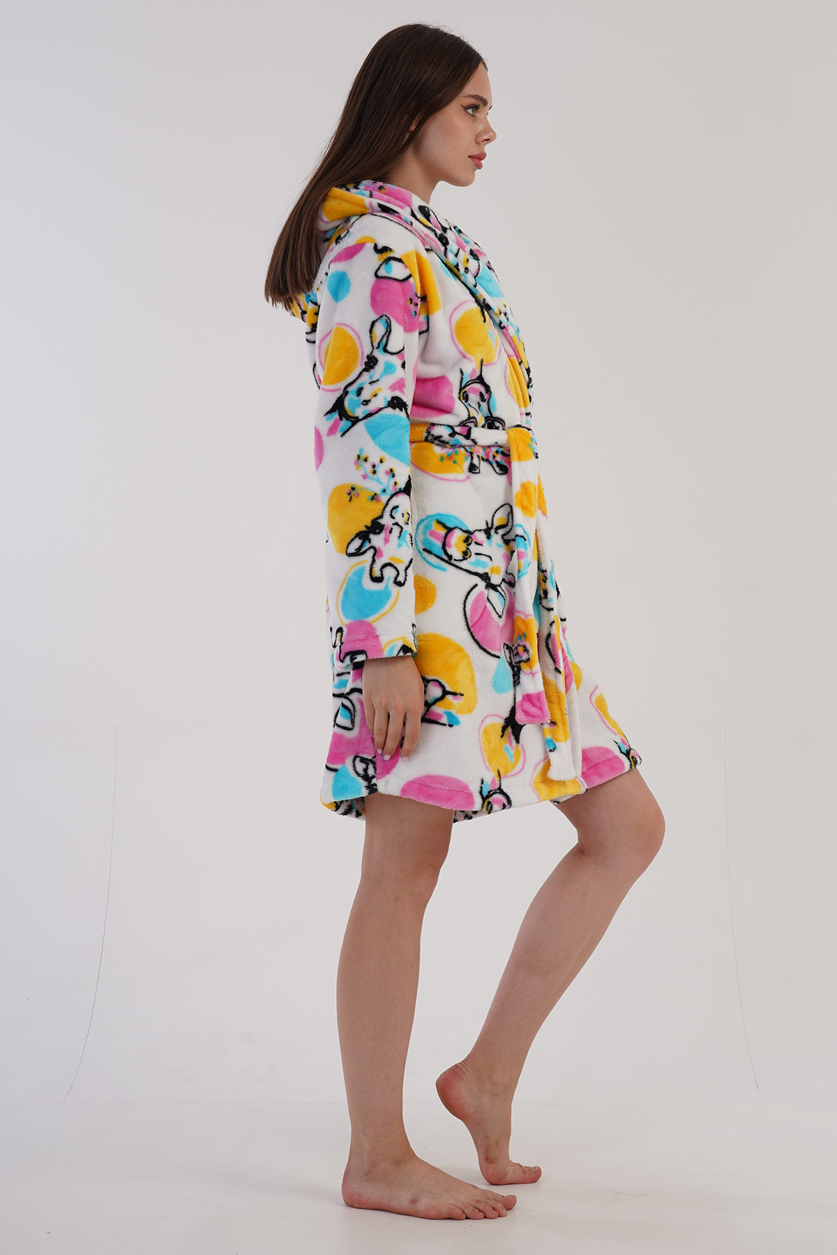 Woman Fleece Colorful Dressing Gown Woman Fleece Colorful Dressing Gown