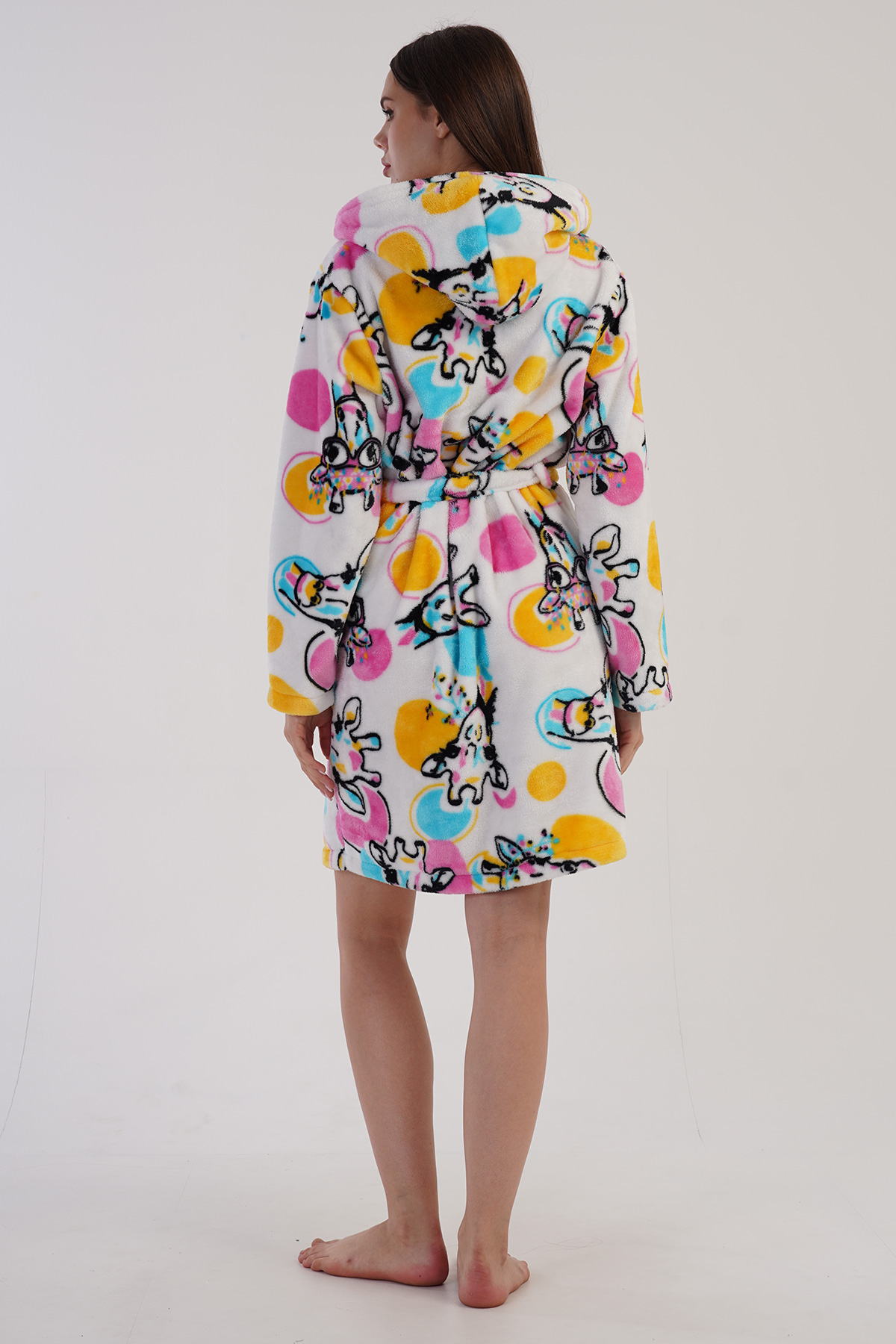 Woman Fleece Colorful Dressing Gown Woman Fleece Colorful Dressing Gown