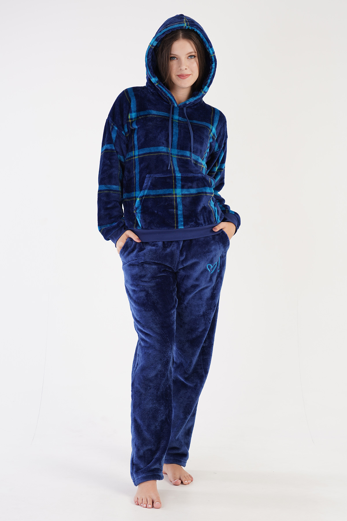 Woman Soft Fleece Indigo Pyjama Set Woman Soft Fleece Indigo Pyjama Set