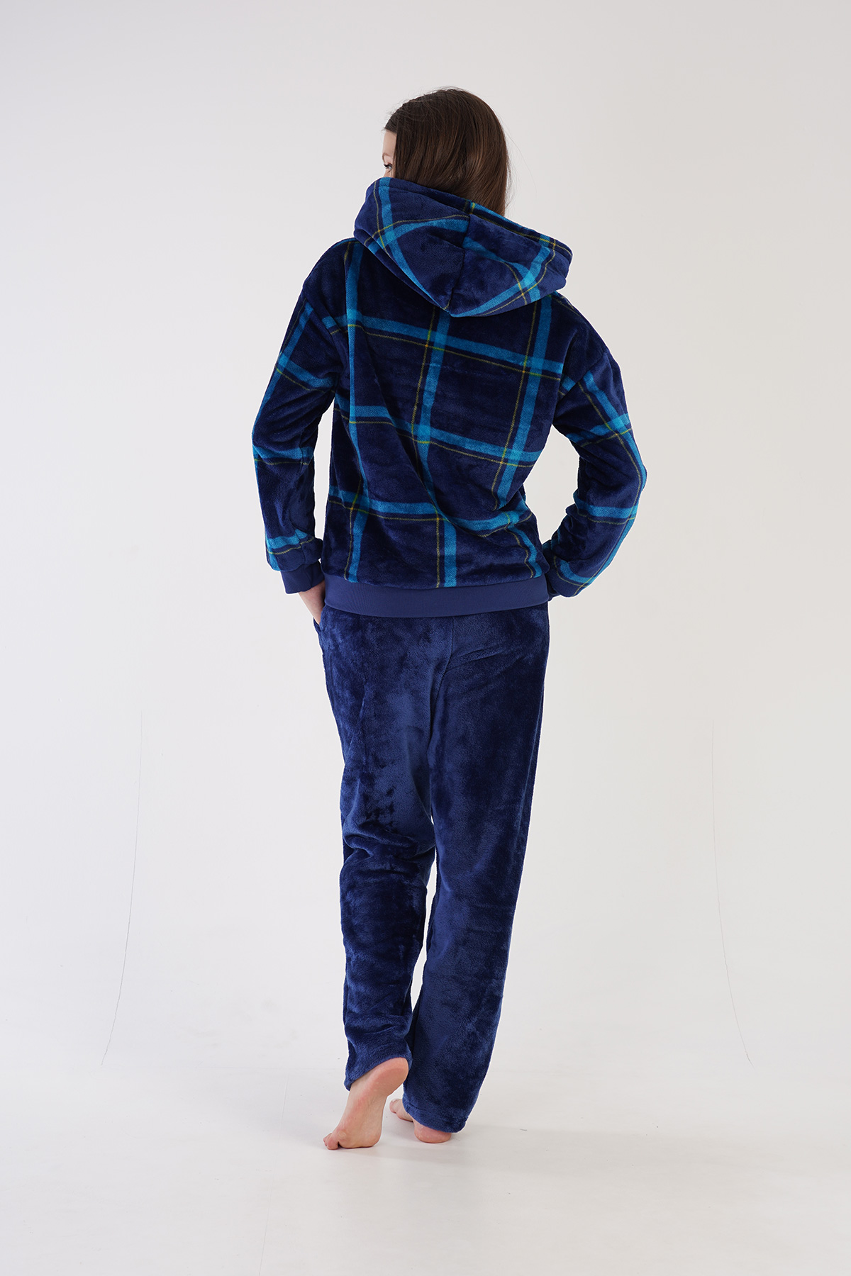 Woman Soft Fleece Indigo Pyjama Set Woman Soft Fleece Indigo Pyjama Set
