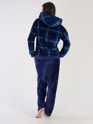 Woman Soft Fleece Indigo Pyjama Set Woman Soft Fleece Indigo Pyjama Set