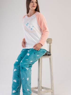 Woman Soft Aqua Pyjama Set