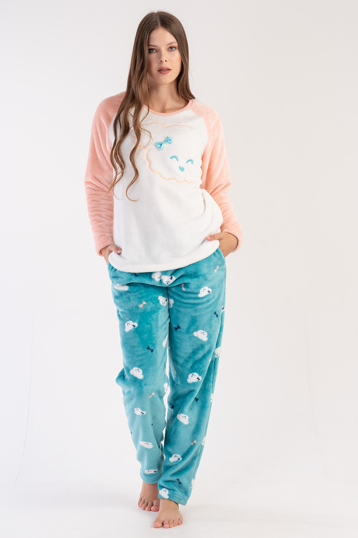 Woman Soft Aqua Pyjama Set
