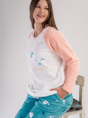 Woman Soft Aqua Pyjama Set