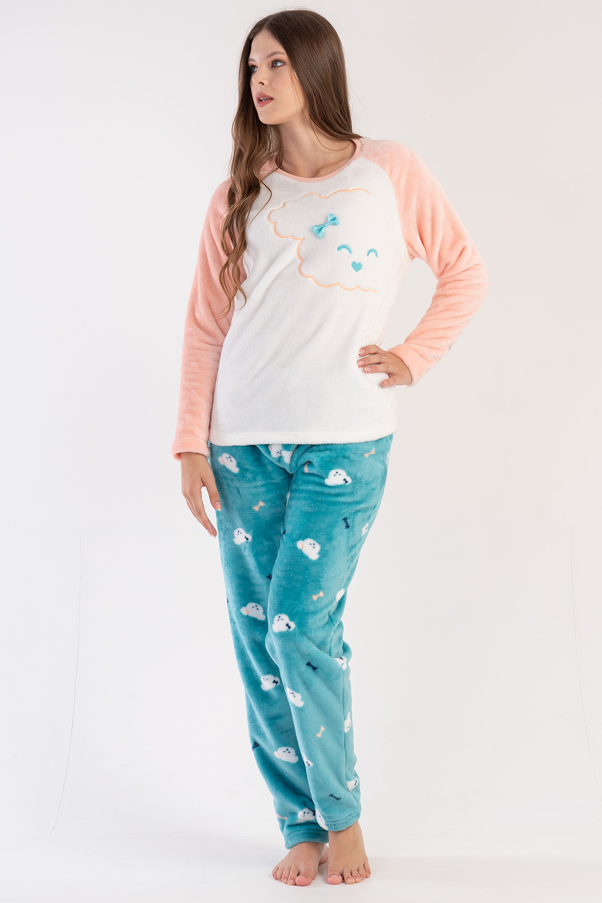 Woman Soft Aqua Pyjama Set