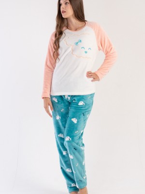 Woman Soft Aqua Pyjama Set