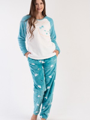 Woman Soft Aqua Pyjama Set Woman Soft Aqua Pyjama Set