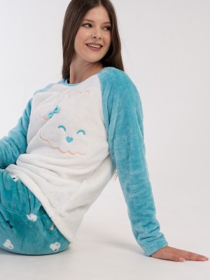 Woman Soft Aqua Pyjama Set Woman Soft Aqua Pyjama Set