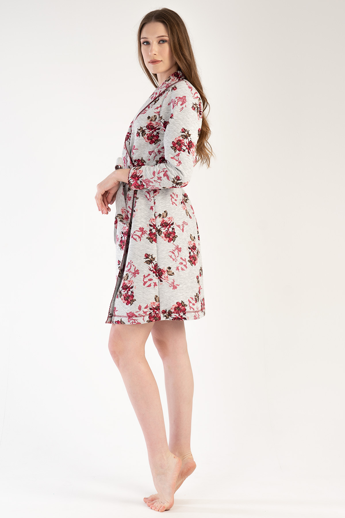 Woman Quilting Nelly Dressing Gown Woman Quilting Nelly Dressing Gown