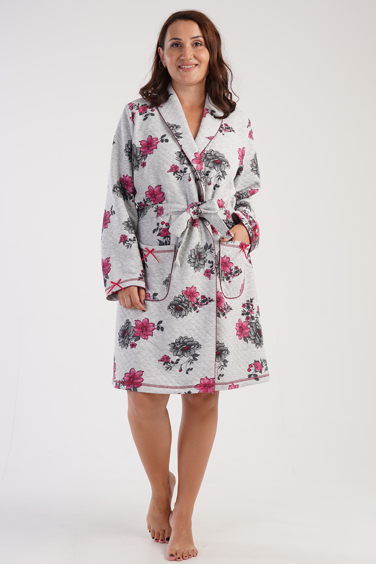 Woman Big Size Quilting Daily Dressing Gown Woman Big Size Quilting Daily Dressing Gown