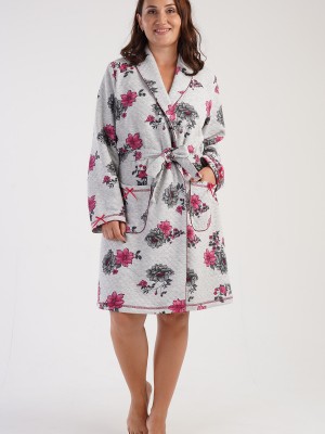 Woman Big Size Quilting Daily Dressing Gown Woman Big Size Quilting Daily Dressing Gown