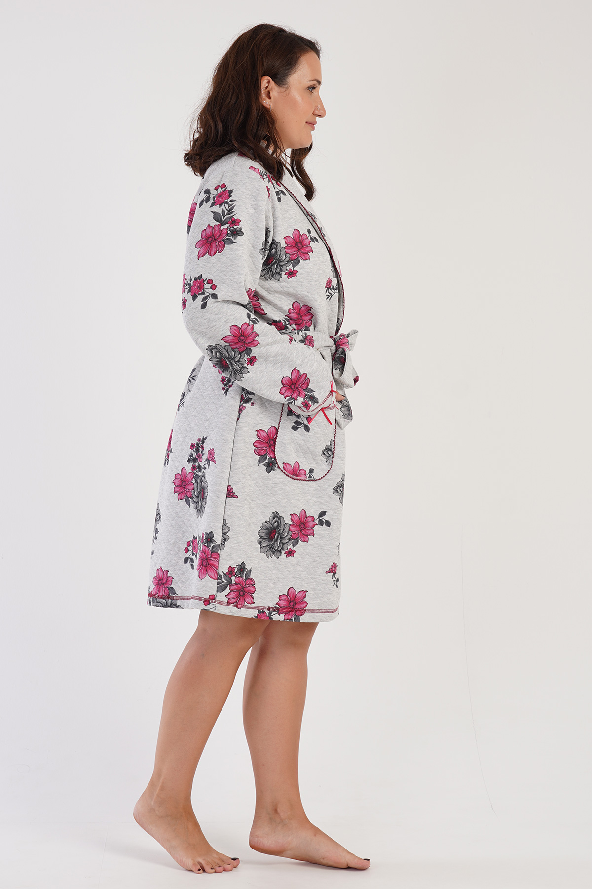 Woman Big Size Quilting Daily Dressing Gown Woman Big Size Quilting Daily Dressing Gown
