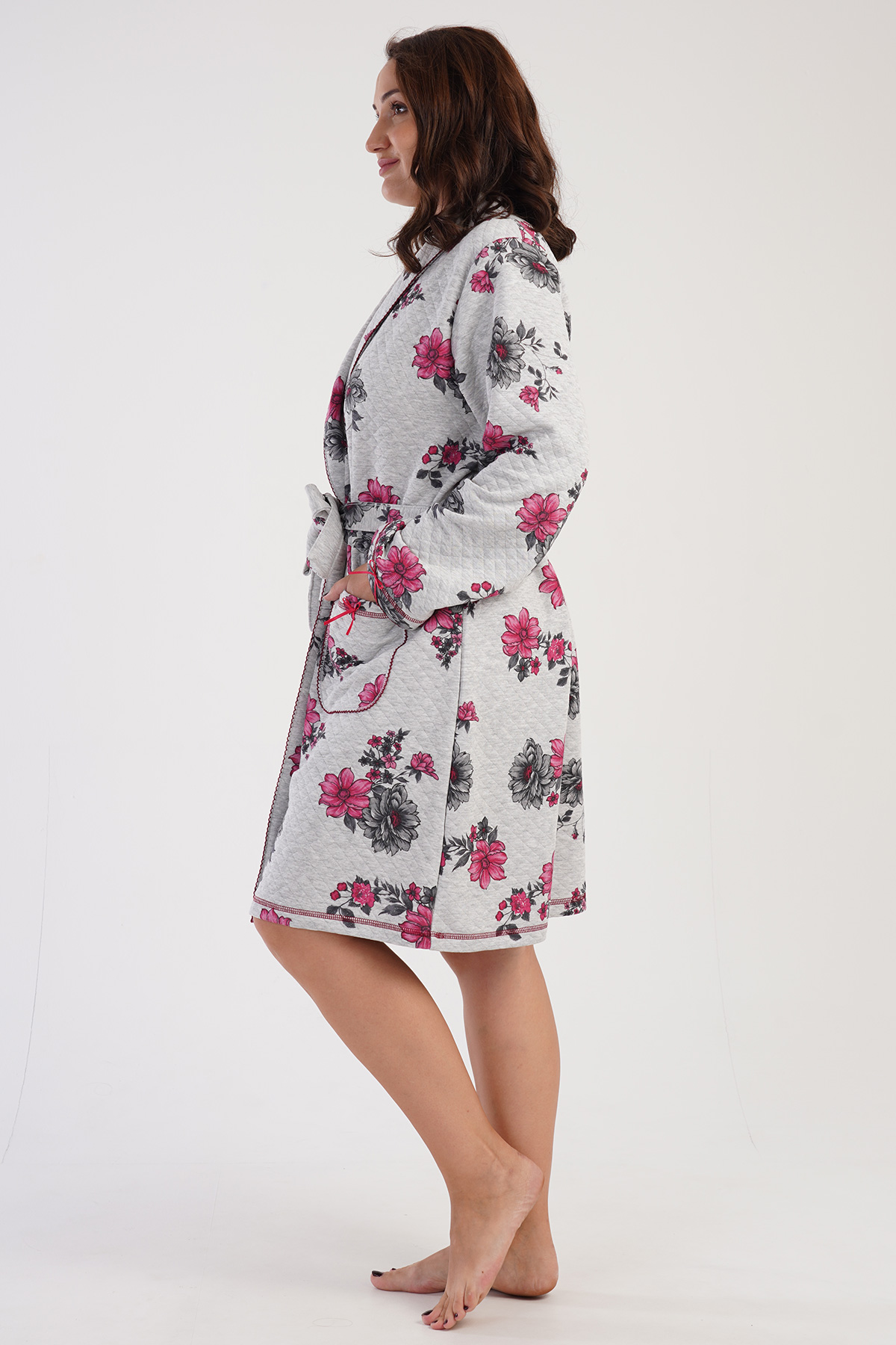 Woman Big Size Quilting Daily Dressing Gown Woman Big Size Quilting Daily Dressing Gown