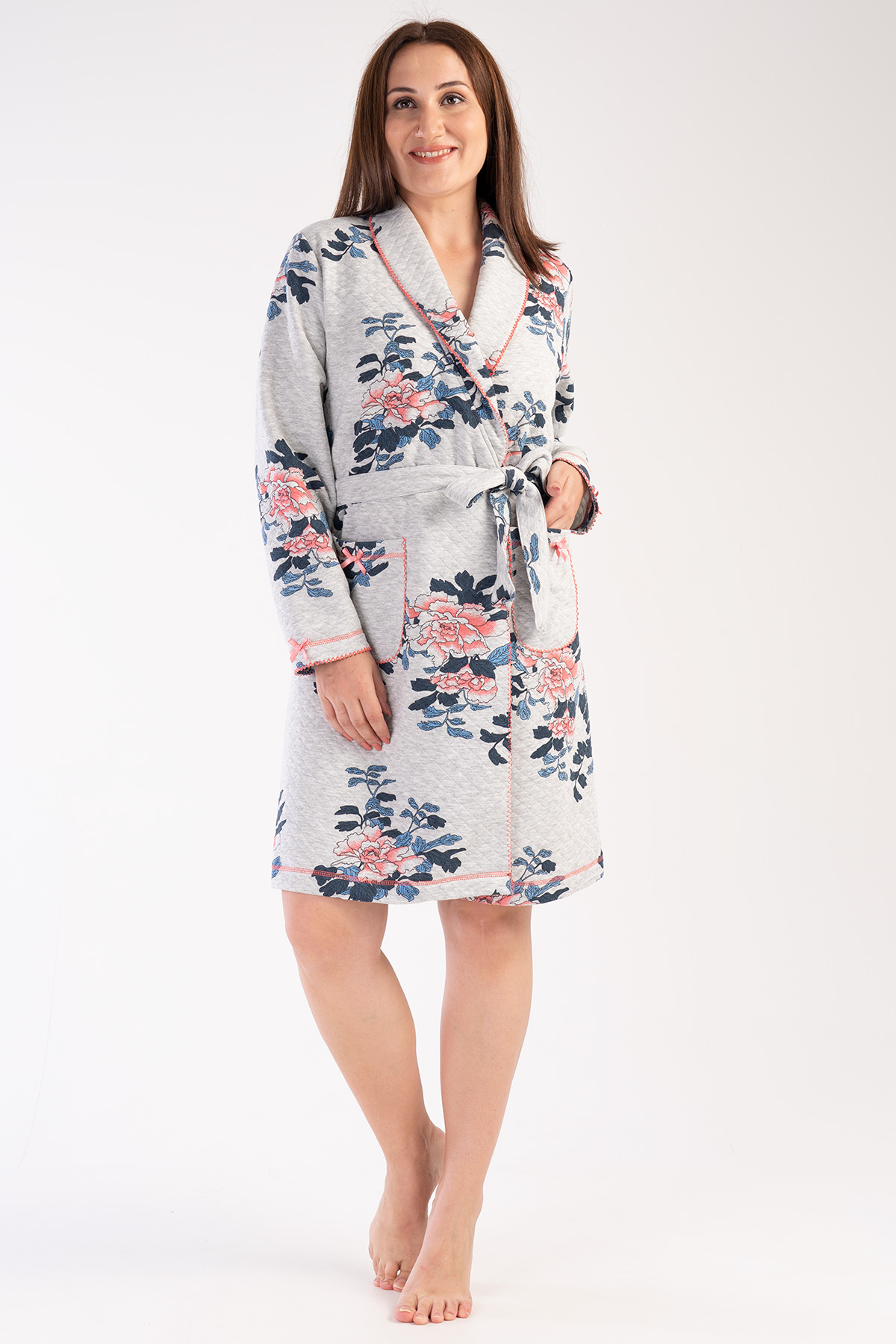 Woman Quilting Big Size Dressing Gown Woman Quilting Big Size Dressing Gown