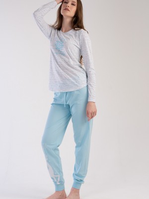 Woman Crystal Blue Pyjama Set Woman Crystal Blue Pyjama Set