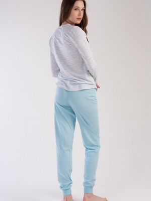 Woman Crystal Blue Pyjama Set Woman Crystal Blue Pyjama Set