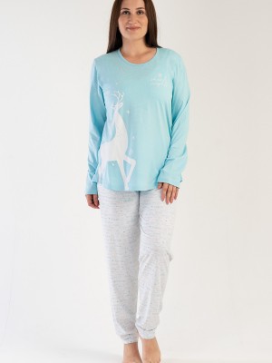 Woman Big Size Crystal Blue Pyjama Set Woman Big Size Crystal Blue Pyjama Set