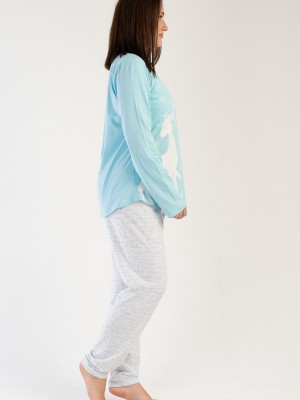 Woman Big Size Crystal Blue Pyjama Set Woman Big Size Crystal Blue Pyjama Set