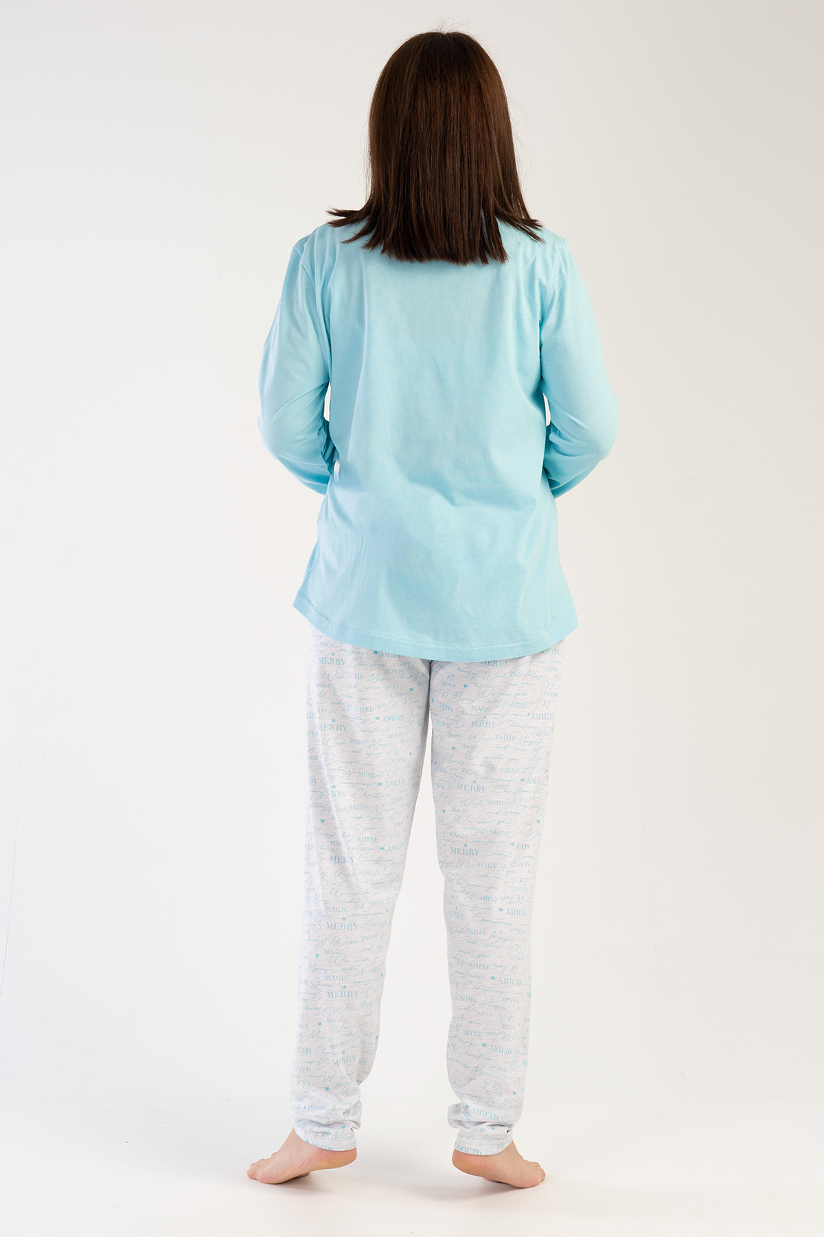 Woman Big Size Crystal Blue Pyjama Set Woman Big Size Crystal Blue Pyjama Set