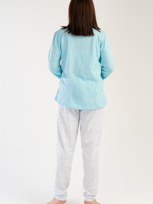 Woman Big Size Crystal Blue Pyjama Set Woman Big Size Crystal Blue Pyjama Set