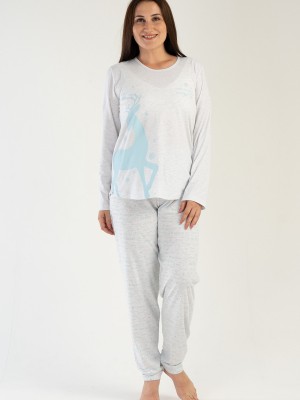 Woman Big Size Crystal Blue Pyjama Set Woman Big Size Crystal Blue Pyjama Set