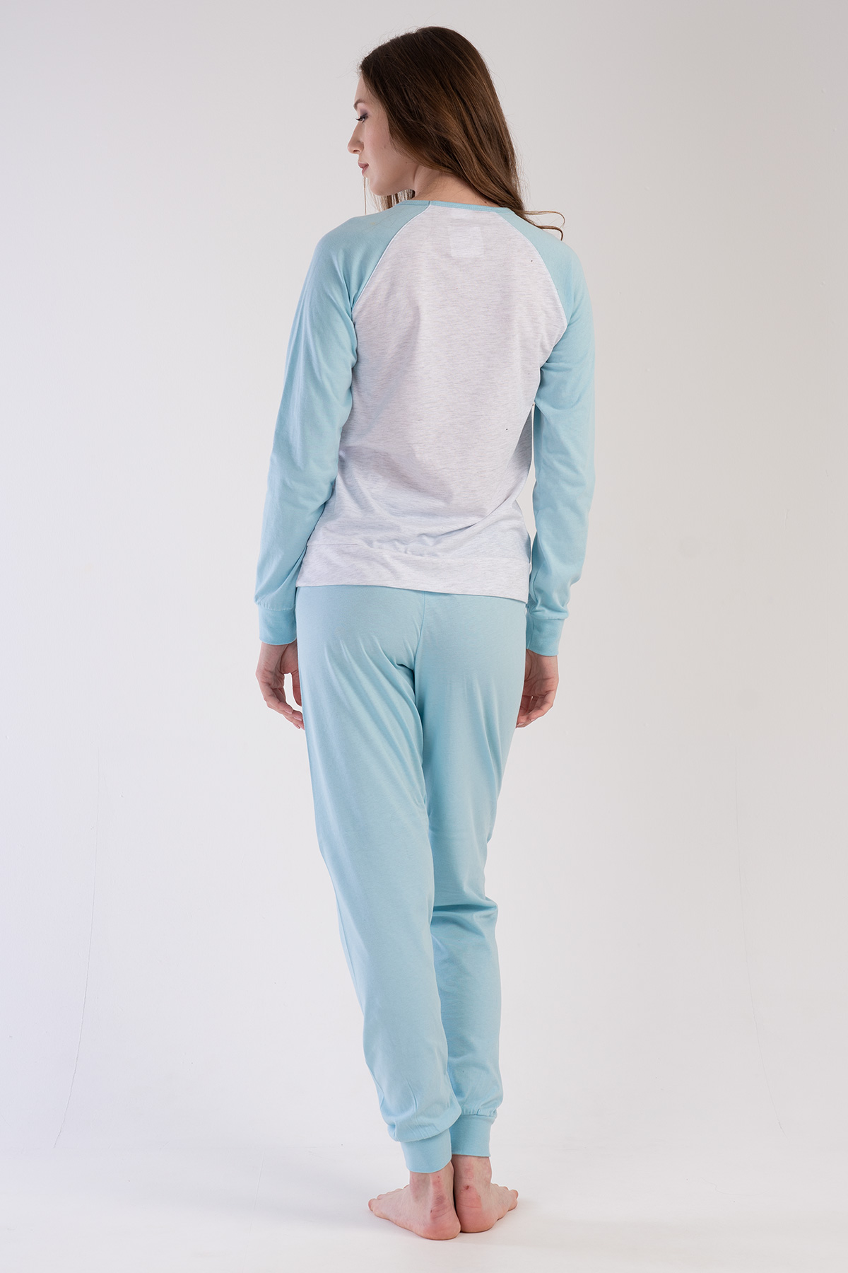 Woman Combed Supreme Crystal Blue Pyjama Set Woman Combed Supreme Crystal Blue Pyjama Set