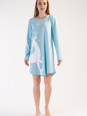 Woman Crystal Blue Christmas Tunic Woman Crystal Blue Christmas Tunic