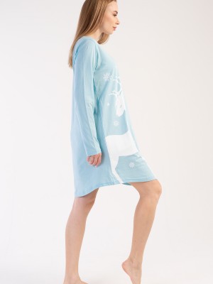 Woman Crystal Blue Christmas Tunic Woman Crystal Blue Christmas Tunic