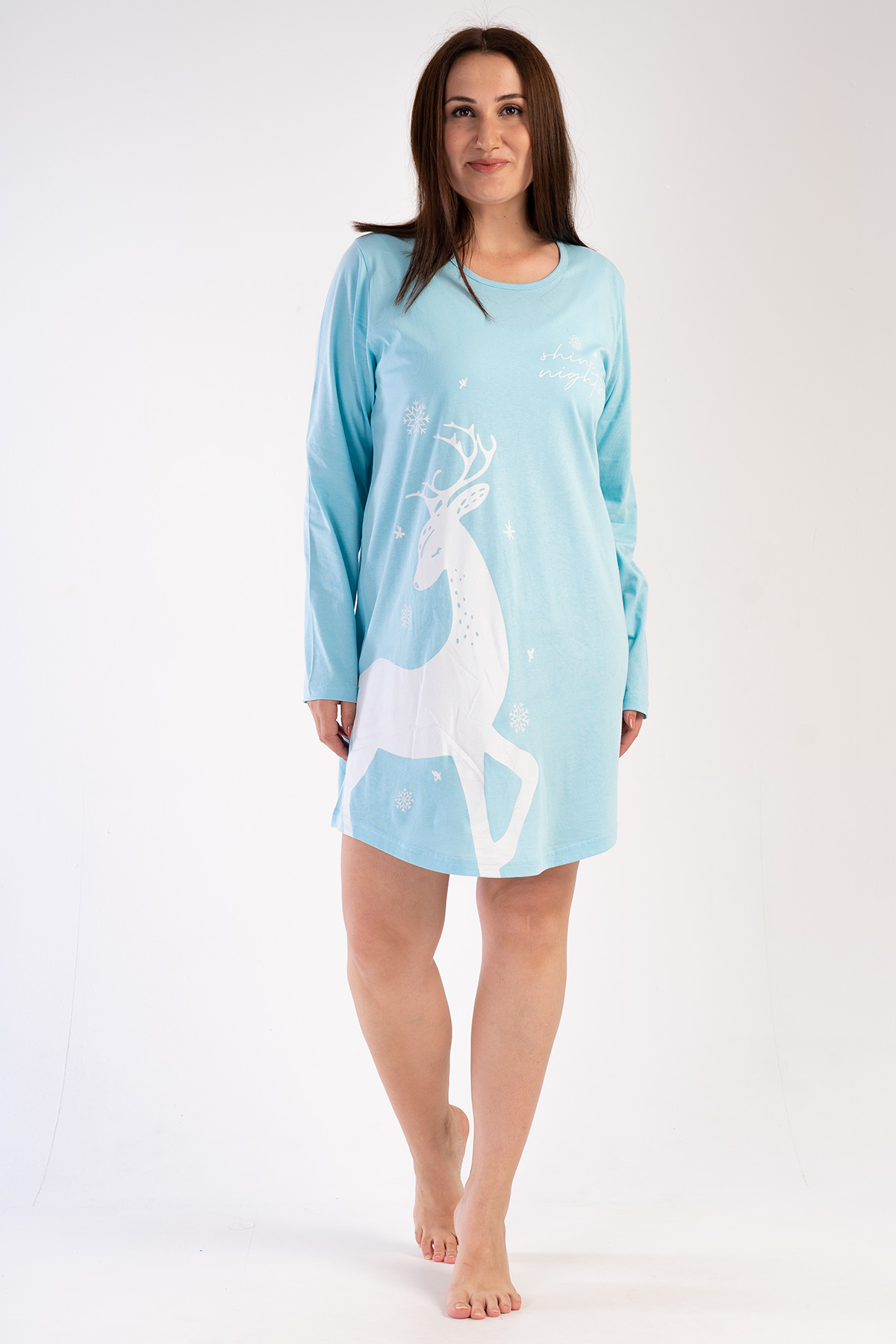 Woman Big Size Crystal Blue Tunic Woman Big Size Crystal Blue Tunic