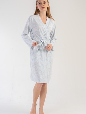 Woman Crystal Blue Dressing Gown Woman Crystal Blue Dressing Gown