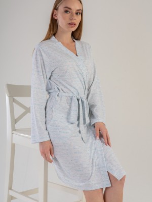 Woman Crystal Blue Dressing Gown Woman Crystal Blue Dressing Gown
