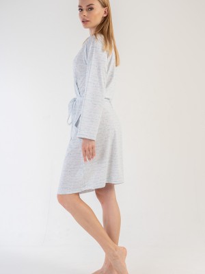 Woman Crystal Blue Dressing Gown Woman Crystal Blue Dressing Gown