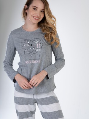 Woman Gray Good Night Pyjama Set Woman Gray Good Night Pyjama Set