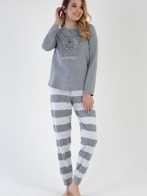 Woman Gray Good Night Pyjama Set Woman Gray Good Night Pyjama Set