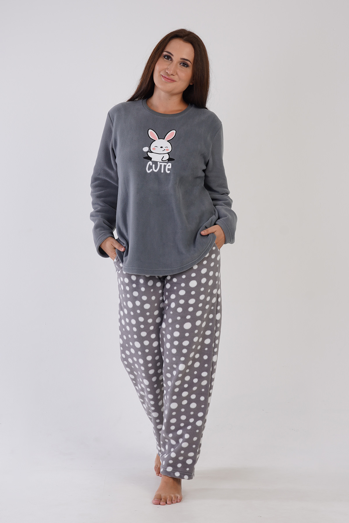 Woman Fleece Big Size Cute Pyjama Set Woman Fleece Big Size Cute Pyjama Set