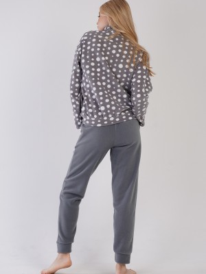 Woman Fleece Gray Sweet Pyjama Set Woman Fleece Gray Sweet Pyjama Set